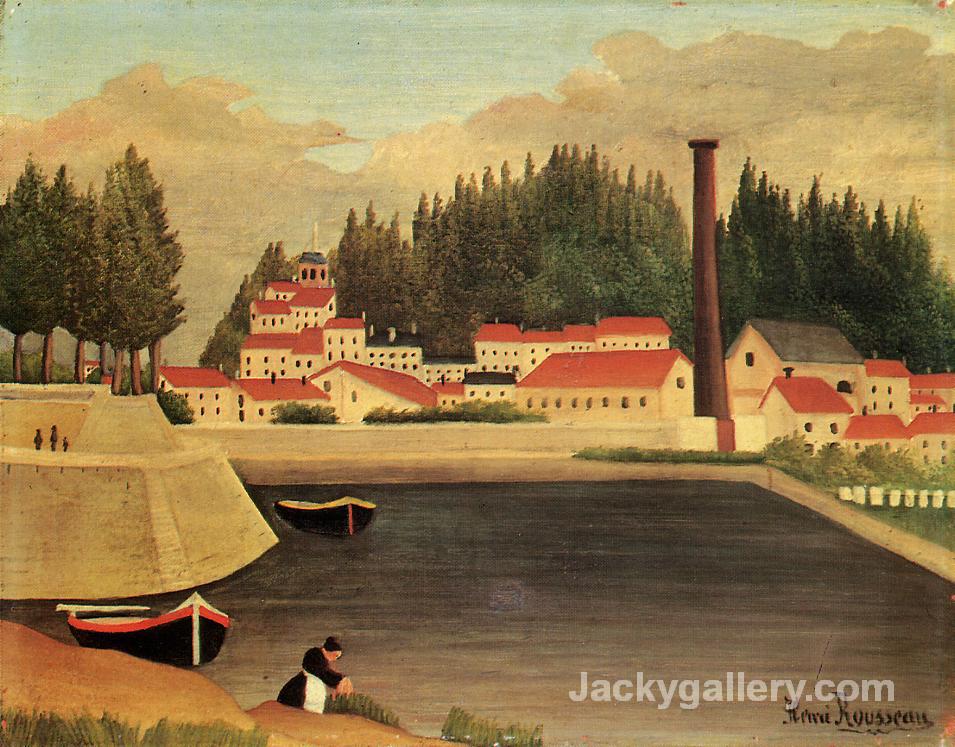 Village near a Factory by Henri Rousseau paintings reproduction
